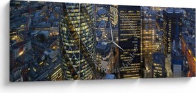 Kép - London esti panorámája (órával) (90x30 cm)