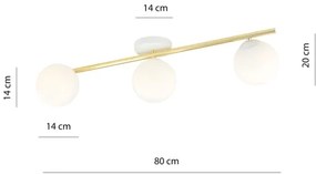 Mennyezeti lámpa SPLENDI 3xE14/10W/230V fehér/arany
