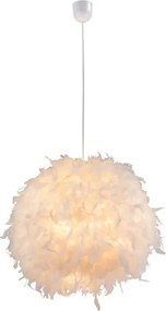 Globo 15057 FĂŒggesztĂ©k fehĂ©r toll, Ăž: 450, H:1200, exkl. 1xE27 40W 230V