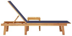 Kék tömör akácfa és textilén napozóágy asztallal