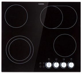 Klarstein EasyCook, üvegkerámia főzőlap, 6100 W, forgó szabályozó, fekete