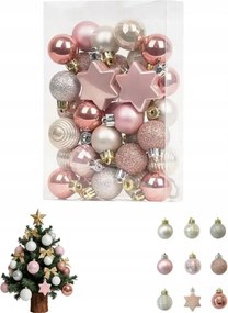 33 Darabos Karácsonyfa Dísz Készlet 9 Féle Mintával, Arany Színű Ünnepi Dekoráció