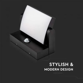 LED kültéri fali lámpa szenzorral LED/17W/230V 4000K IP65 fekete