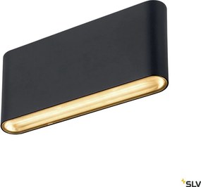SLV 1007144 OVAL Modern Kültéri Fali Lámpa Fekete, Átlátszó LED IP65