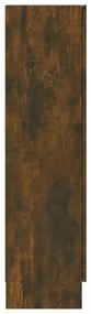 füstös tölgyszínű szerelt fa vitrinszekrény 82,5x30,5x115 cm