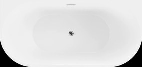 Mexen OVAL szabadon álló fürdőkád, 170 x 80 cm + automata szifon, fehér, 52671708000