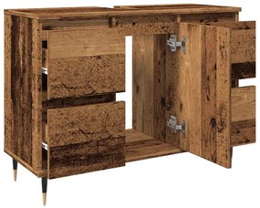 antik fa színű szerelt fa mosdószekrény 80 x 33 x 60 cm