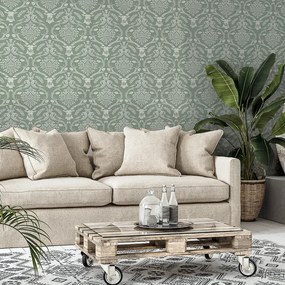 Arthouse Signature 2 Stag Damask zöld damaszt mintás papír tapéta – 923706