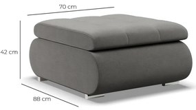 Tokio puff, bársony, világosszürke