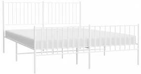 fehér fém ágykeret fej- és lábtámlával 160x200 cm
