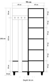 Garmanto Tree Sonoma Oak akasztó szekrénnyel