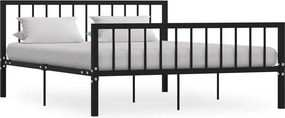 vidaXL fekete fém ágykeret 160 x 200 cm