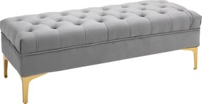 HOMCOM Pad, Ágy Pad, Cipő Pad Lábakkal, Hálószoba, Bársonyos Világosszürke 118 x 45 x 42 cm | Aosom