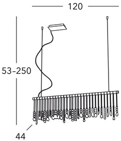 Kolarz 104.87.5 - Kristály csillár zsinóron STRETTA 7xG9/40W/230V fényezett króm