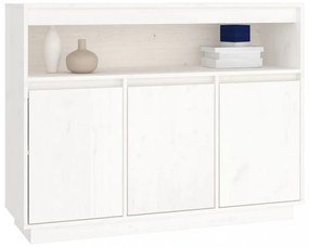 fehér tömör fenyőfa tálalószekrény 104,5x34x80 cm