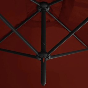 Terrakotta dupla napernyő acélrúddal 600 x 300 cm