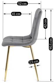 YORK szék, szürke, velúr