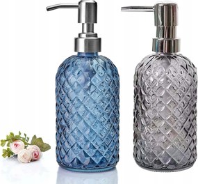 Üveg Fürdőszobai Szappan Adagoló 350ml Szett 2 db 2 Szín