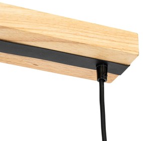 Modern fekete lógólámpa fával 5 lámpás - Jeana