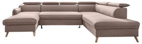 Sweet Harmony bézs U alakú kinyitható kanapé, jobb oldali - Miuform