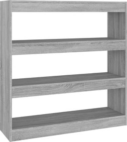 vidaXL szürke sonoma színű könyvszekrény/térelválasztó 100x30x103 cm