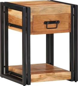 vidaXL Éjjeliszekrény fiókkal Barna 40 x 35 x 50 cm tömör akácfa