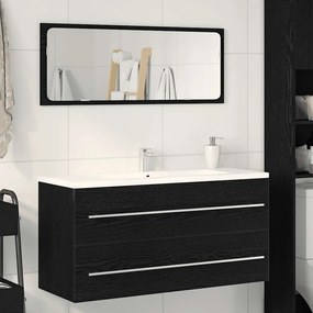 Fekete tölgy szerelt fa mosdószekrény 100x38,5x48 cm