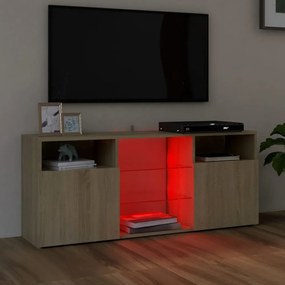 sonoma tölgy színű TV-szekrény LED lámpákkal 120x30x50 cm