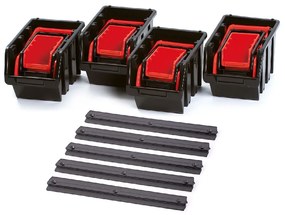 Kistenberg SETTRUCK dobozkészlet fali sínnel 580x230x130 (16 doboz+5 sín)