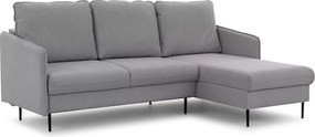 Movani ágyazható jobbos sarokkanapé - szürke Loft 19 szövet / fekete lábak