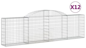 12 db íves horganyzott vas gabion kosár 300x30x80/100 cm
