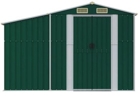 zöld horganyzott acél kerti fészer 277 x 365,5 x 179 cm