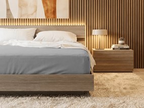 Jersey világosszürke lepedő 180x200 cm