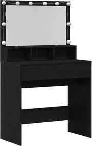 vidaXL Öltözködőasztal fiókkal Fekete tölgy 80 x 41 x 134,5 cm Faanyag