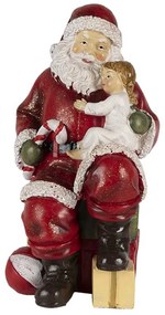 Télapó kislánnyal karácsonyi dekorációs figura