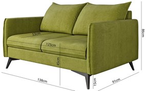 Zöld kanapé 138 cm Juli Bis – Ropez