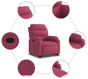 bordó bársony felállást segítő dönthető fotel