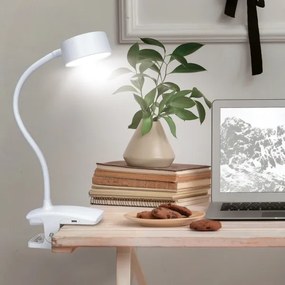 Solight WO3001-W- LED Dimmelhető flexibilis lámpa klipsszel LED/2W/5V 3000/4000/6500K fehér