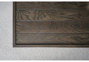 Sötétbarna dohányzóasztal tölgyfa asztallappal ø 80 cm Deerfield – Rowico