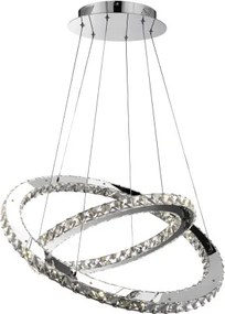 Globo 67032-60 Függeszték,króm,K9 kristály ø: 640 és 480 mm, H:1800mm, tartozék: 1xLED 56W ,4400lm, 4000K