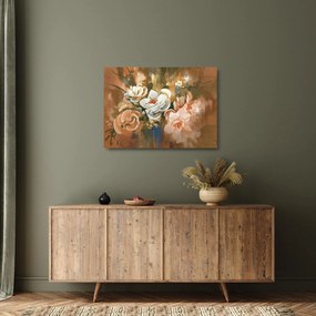 Kép - Festett csokor virág (üvegen) (70x50 cm)
