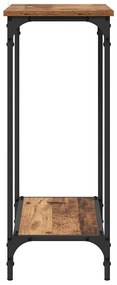 Konzolasztal polcokkal Régi fa 75 x 30.5 x 75 cm Faanyag