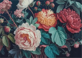 Fotótapéta Flizelin Dekoratív tapéta Színes virágok 312x219 Ragasztó