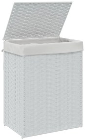 fehér polyrattan szennyeskosár fedéllel 46x33x60 cm