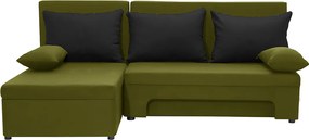 ERIS Kinyitható sarokkanapé Zöld/fekete