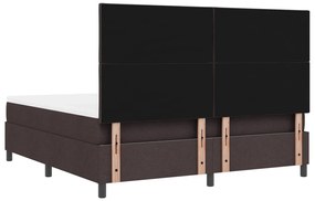 Rugós ágy matraccal és LED - sötétbarna - 180 x 200 cm szövet.