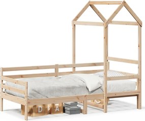 vidaXL tömör fenyőfa kanapéágy tetővel 80 x 200 cm