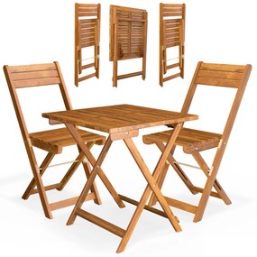 Casaria® Erkélygarnitúra - akác