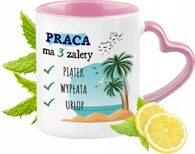 Vicces Rózsaszín Bögre Szív Alakú Füllel Ajándék