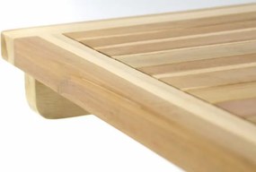 DIVERO Összecsukható kerti asztal kezeletlen tikfa 50 cm